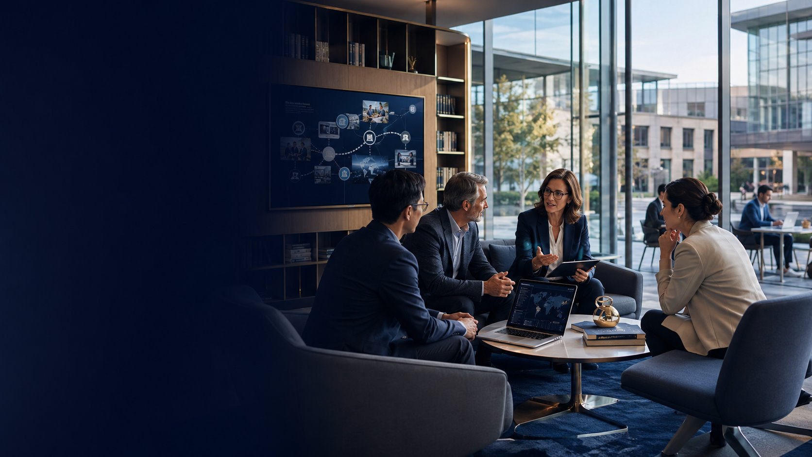 Academic leaders collaborating in a university environment